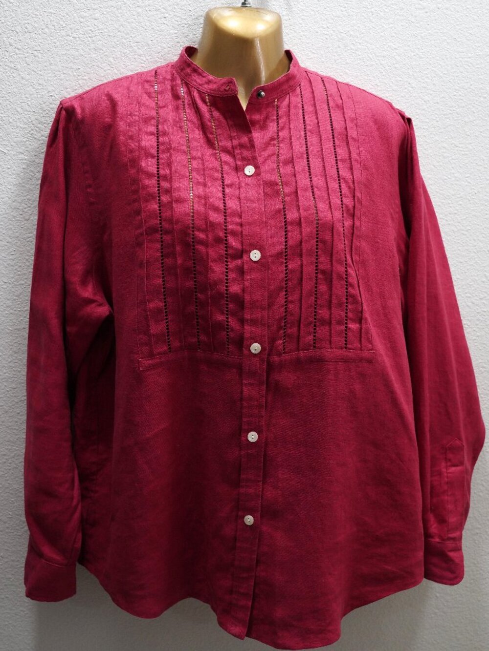 Lauren Ralph Lauren eyelet Pinpleat Tunic Blouse size L